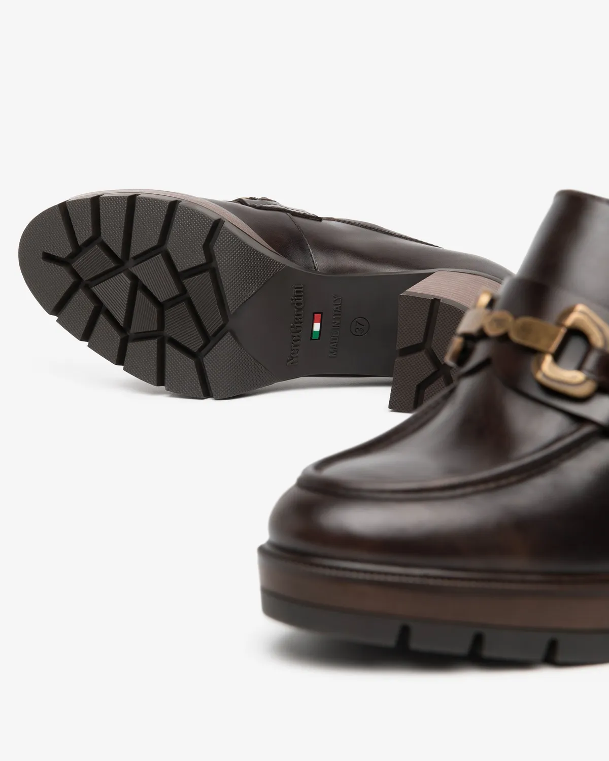 NeroGiardini mocasini dama piele toc 8 cm