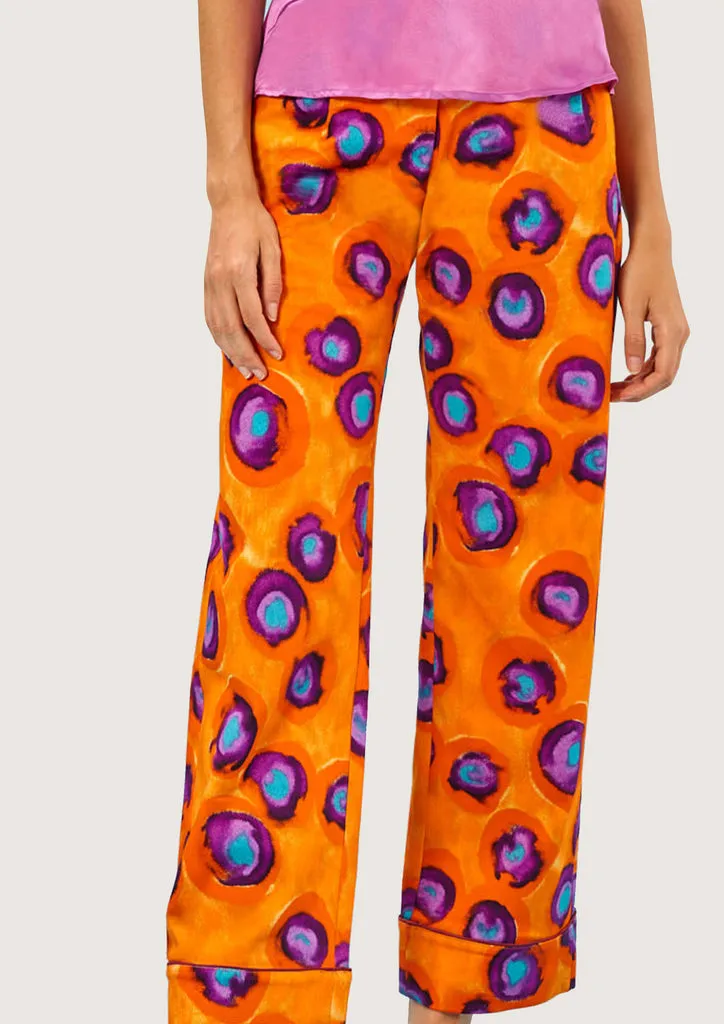 Flagelus Coco Baseball pantaloni portocalii tie-dye