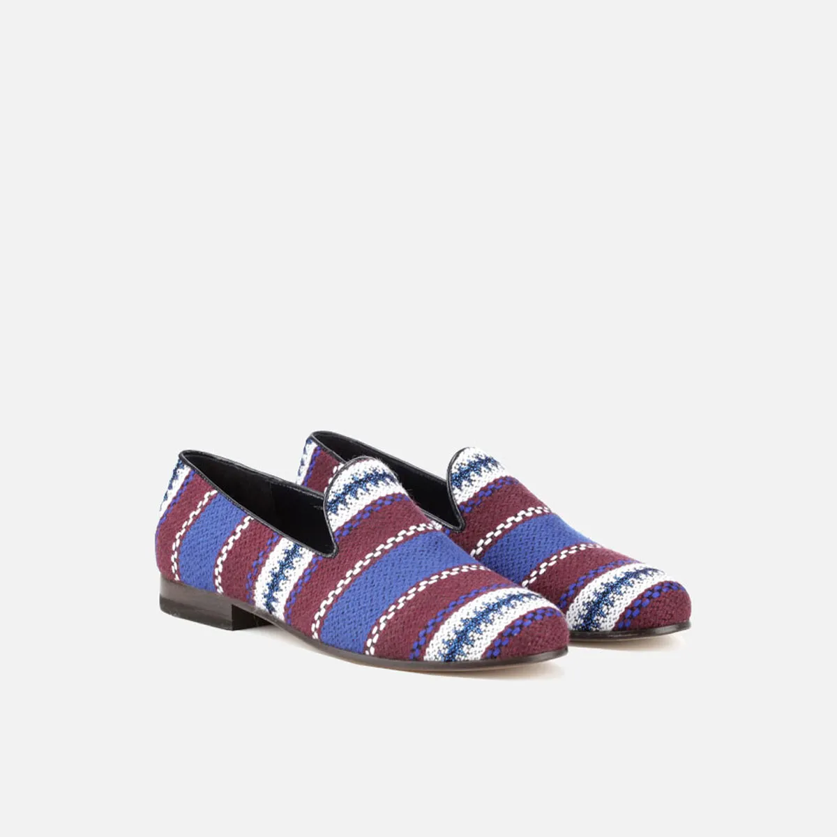Cecilia Bringheli Positano Purple Woven Fabric slipper mov