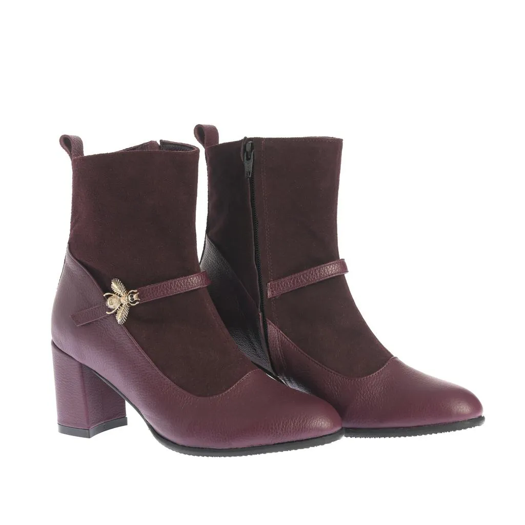 Ana Urbana Shoes Anemona botine bordeaux toc gros