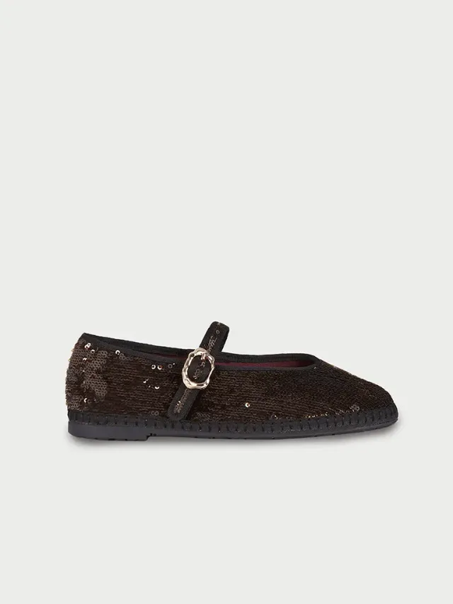 Flagelus Pierre Sequins Grey papuci gri paiete
