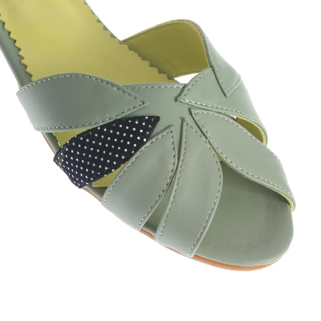 Ana Urbana Santa Barbara sandale piele verde mentă
