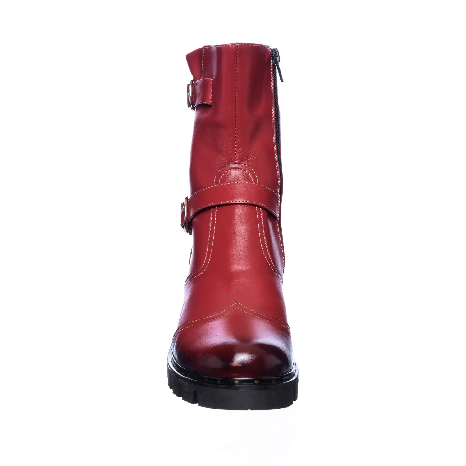 Catinca Shoes BC5 RP bocanci piele rosu perie