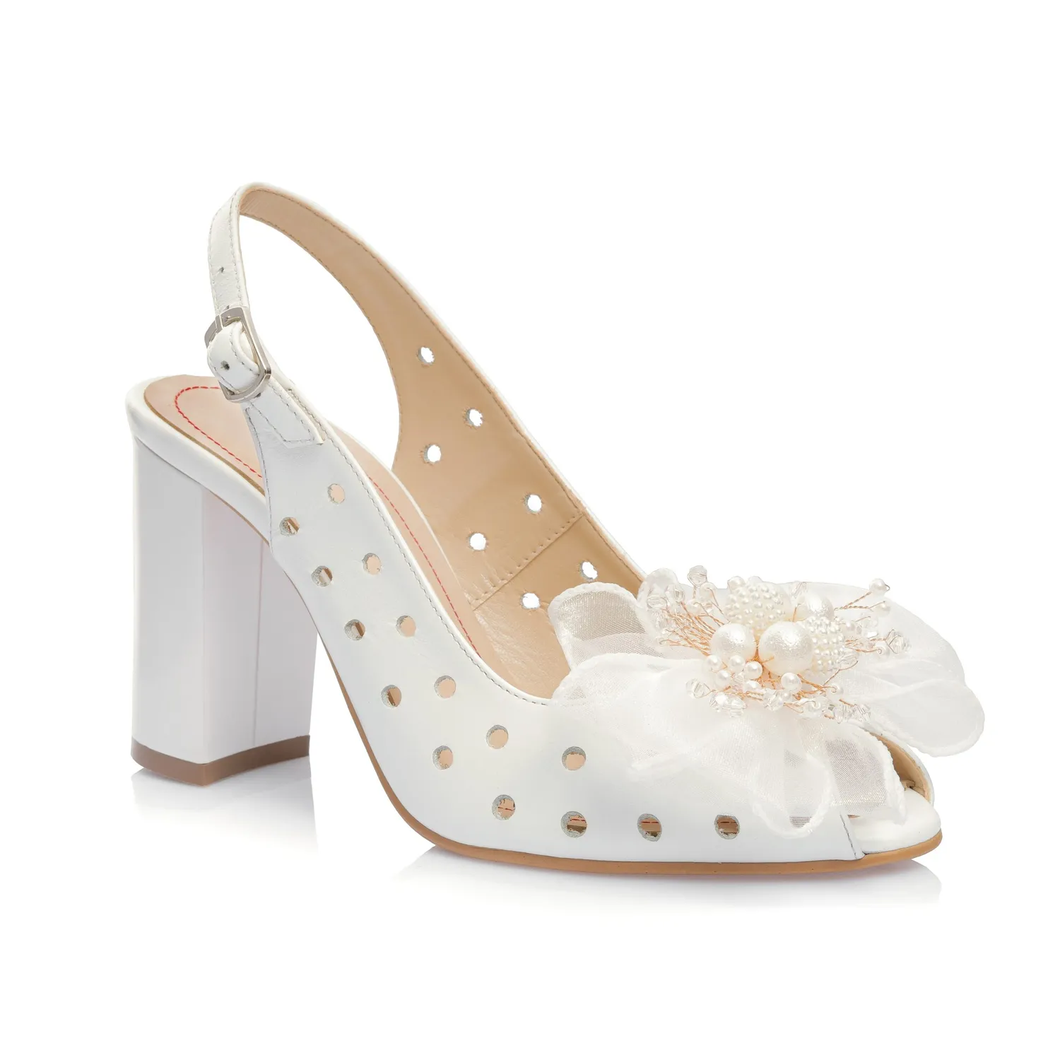 Catinca Shoes F24MI ALB sandale dama alb piele naturala