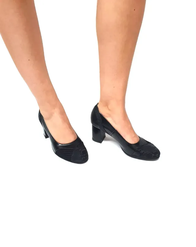 Catinca Shoes C33 NBASN pantofi negru piele si antilopa
