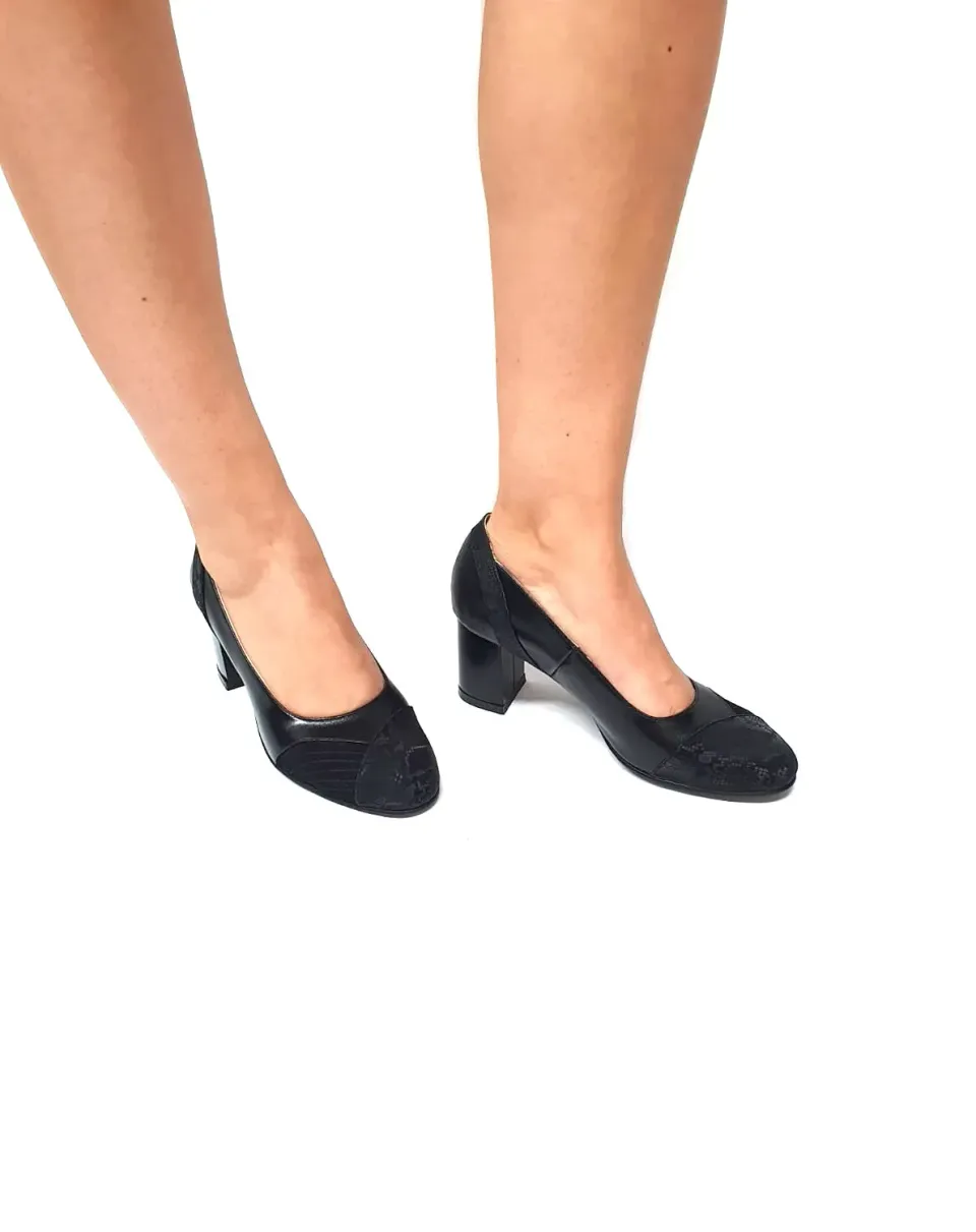 Catinca Shoes C33 NBASN pantofi negru piele si antilopa