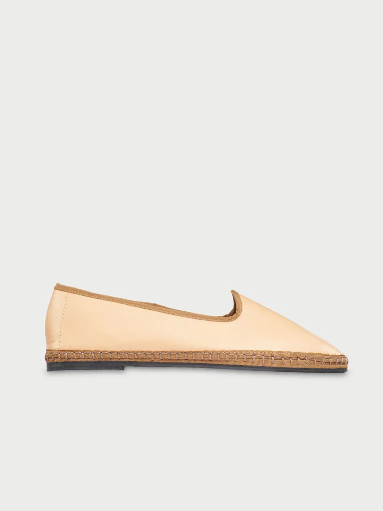 Flagelus Casilda papuci piele maro caramel