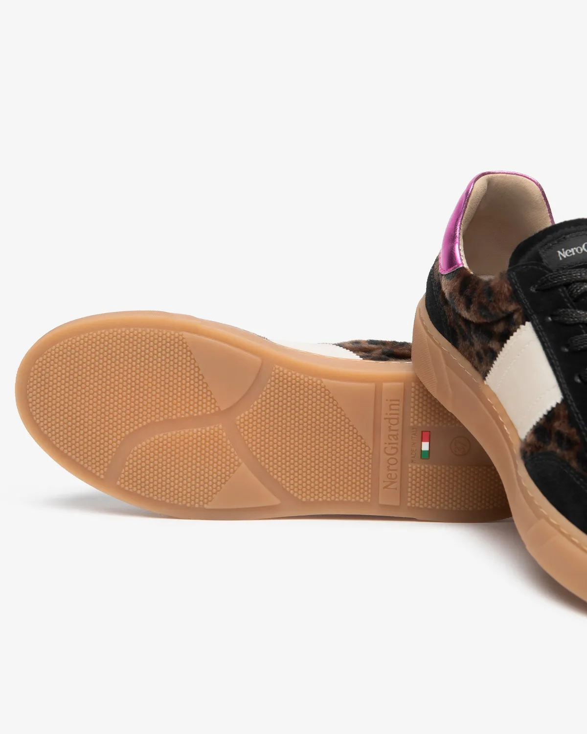 NeroGiardini sneakers dama piele intoarsa animal print