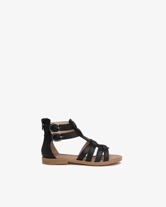 NeroGiardini sandale fete piele stil gladiator cu fermoar