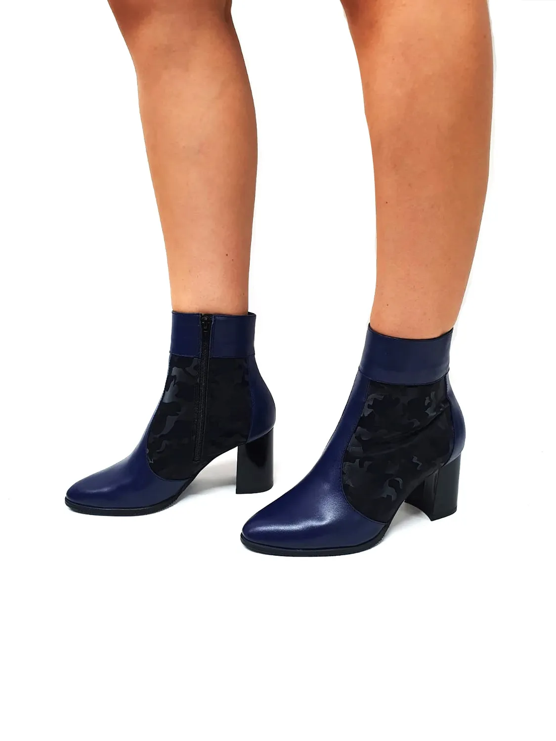 Catinca Shoes GX32 BCN ghete dama piele bleumarin