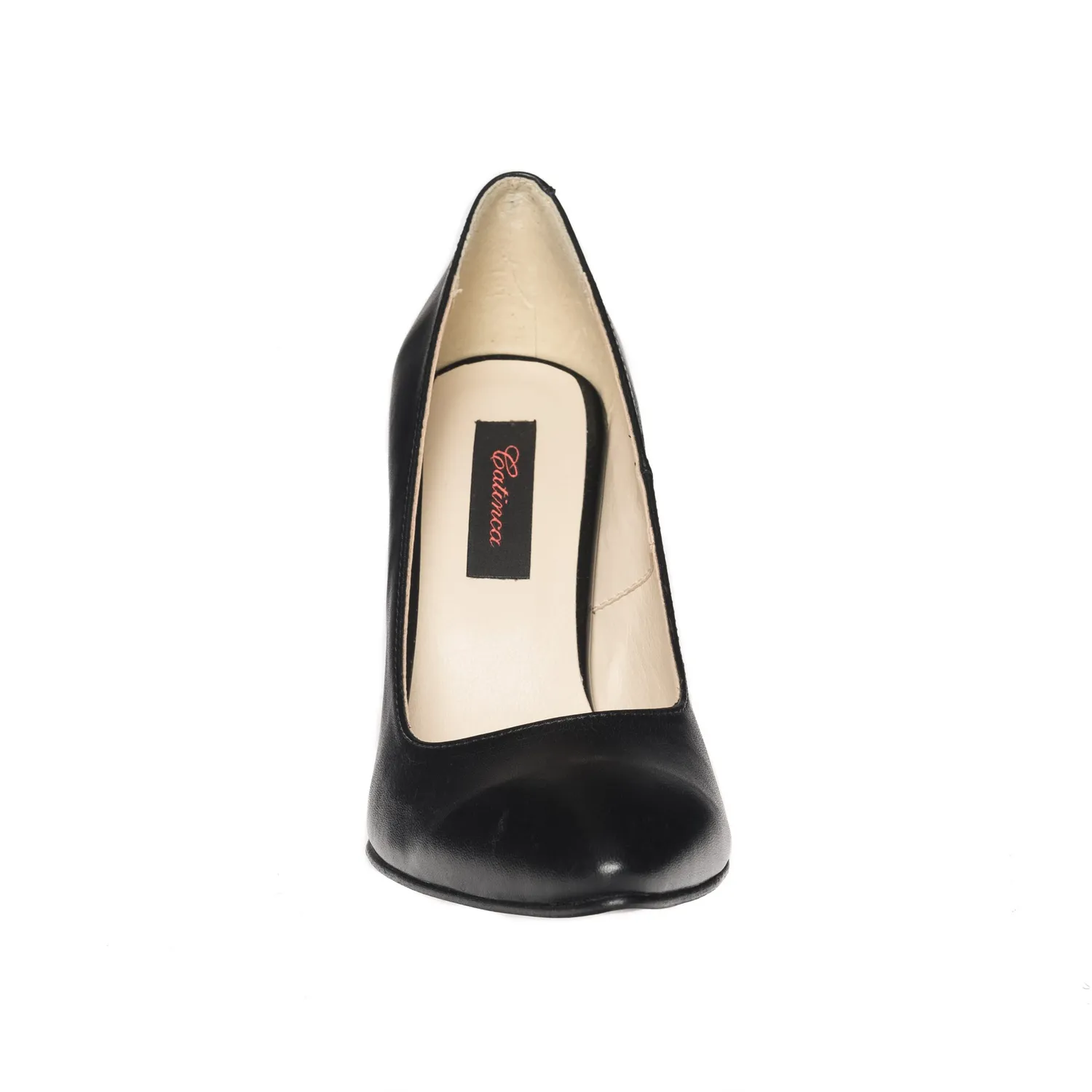 Catinca 2691 NF pantofi dama negri toc flori piele naturala
