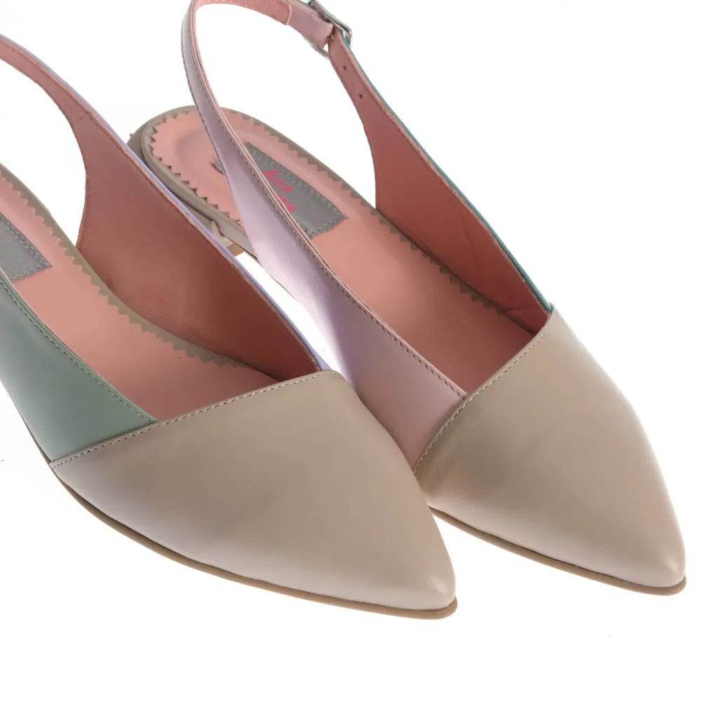 Ana Urbana Glasgow balerini bej piele slingback