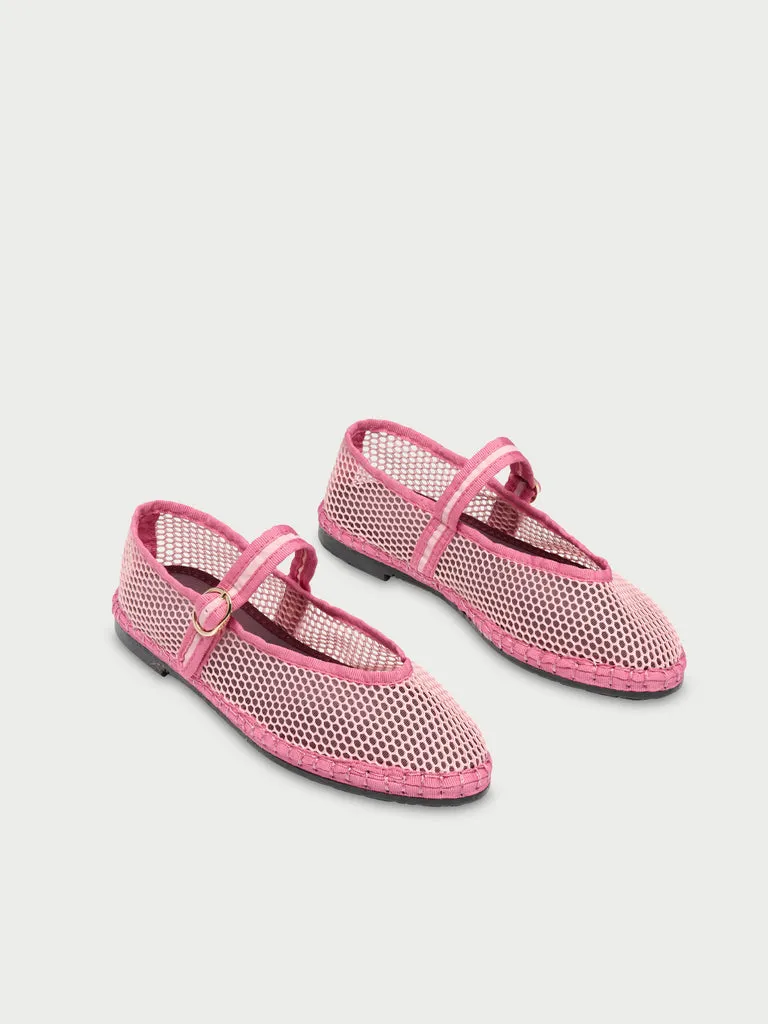 Flagelus Isabella Pink balerini mesh roz decupaj V