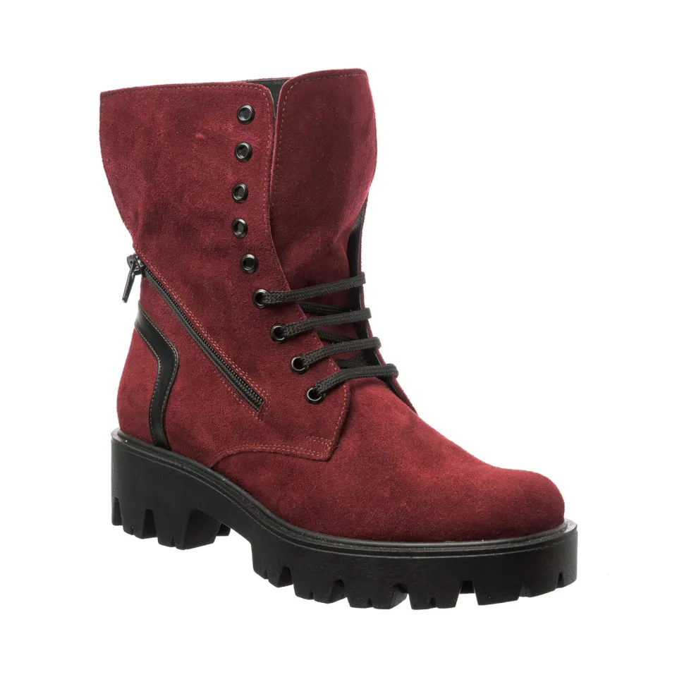 Catinca Shoes BC22 BA bocanci damă bordo piele antilopă