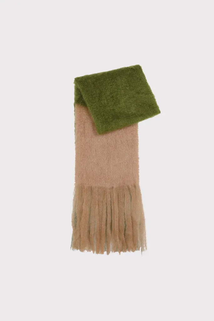 Flagelus Tornado Twist fular lână verde tricolor