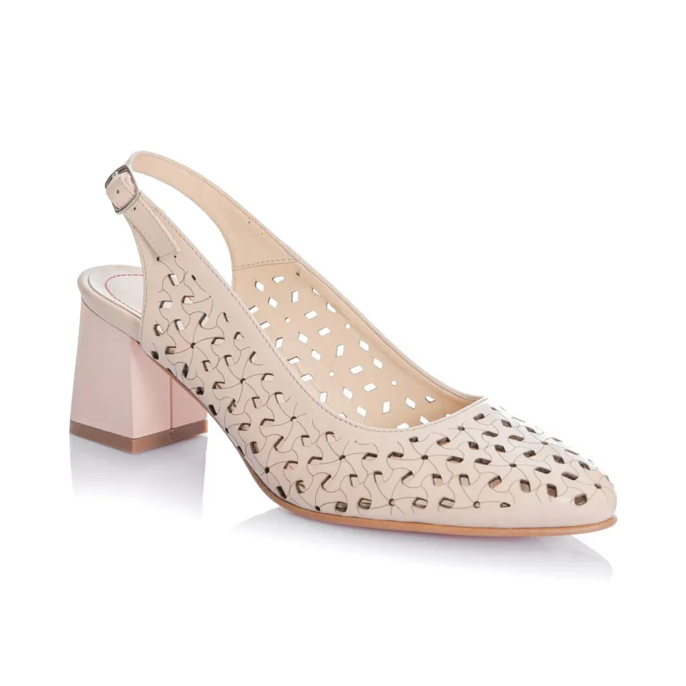 Catinca Shoes L728 NUP sandale damă piele nude perforate