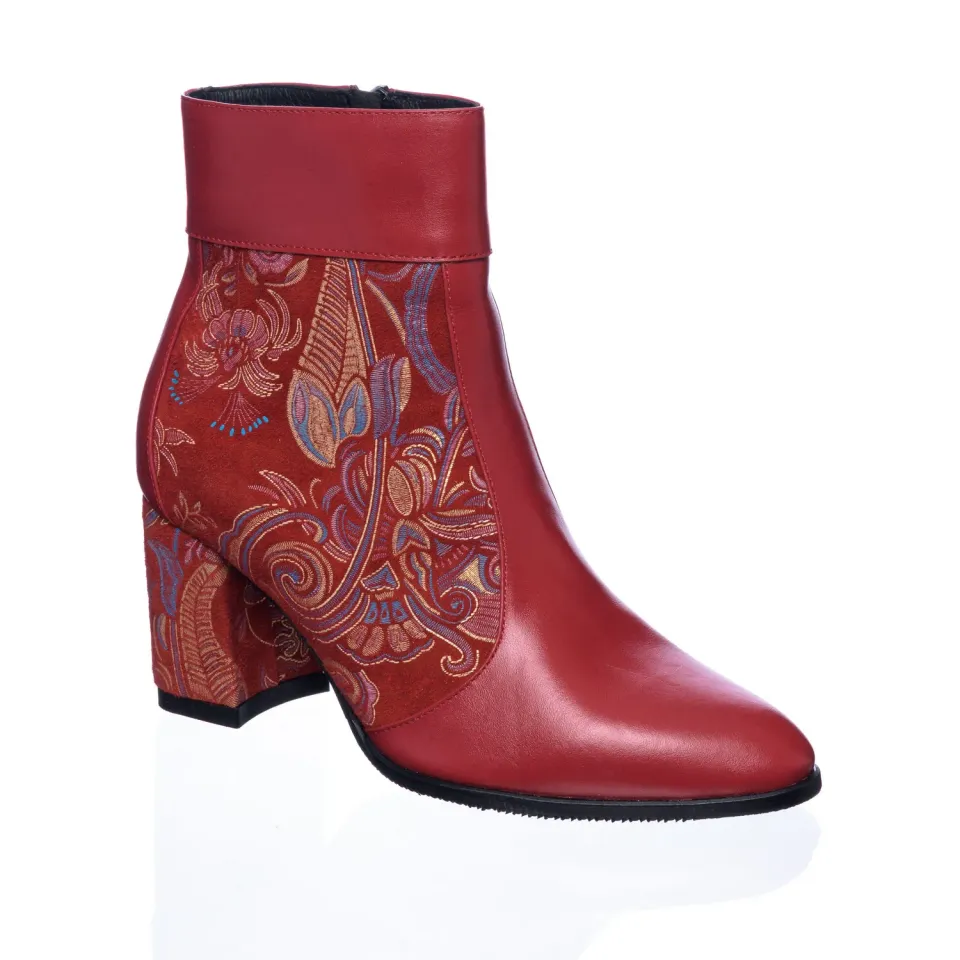 Catinca Shoes GX32 RSR ghete dama rosu piele naturala