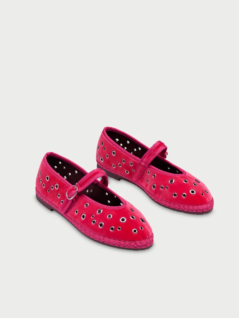 Flagelus Ophelia Pink balerini roz catifea