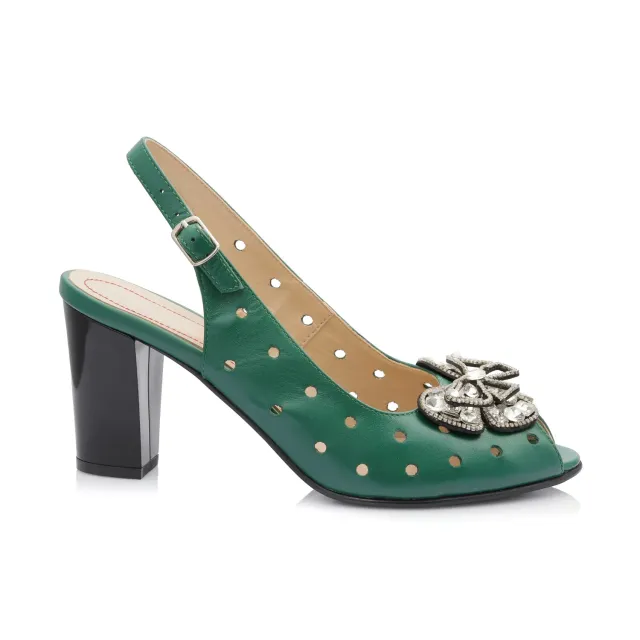 Catinca Shoes F24F VB sandale dama verde box piele naturala
