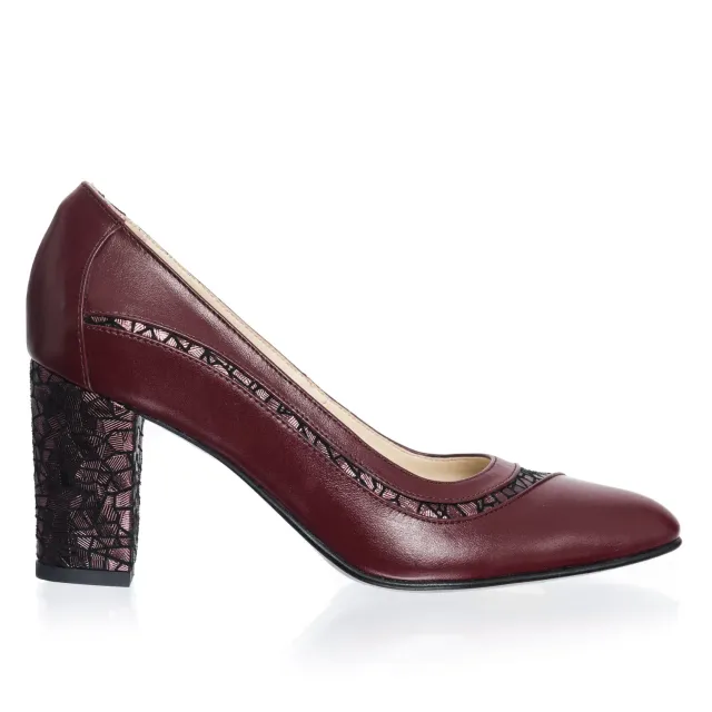 Catinca Shoes 163 BC pantofi piele bordo crakers