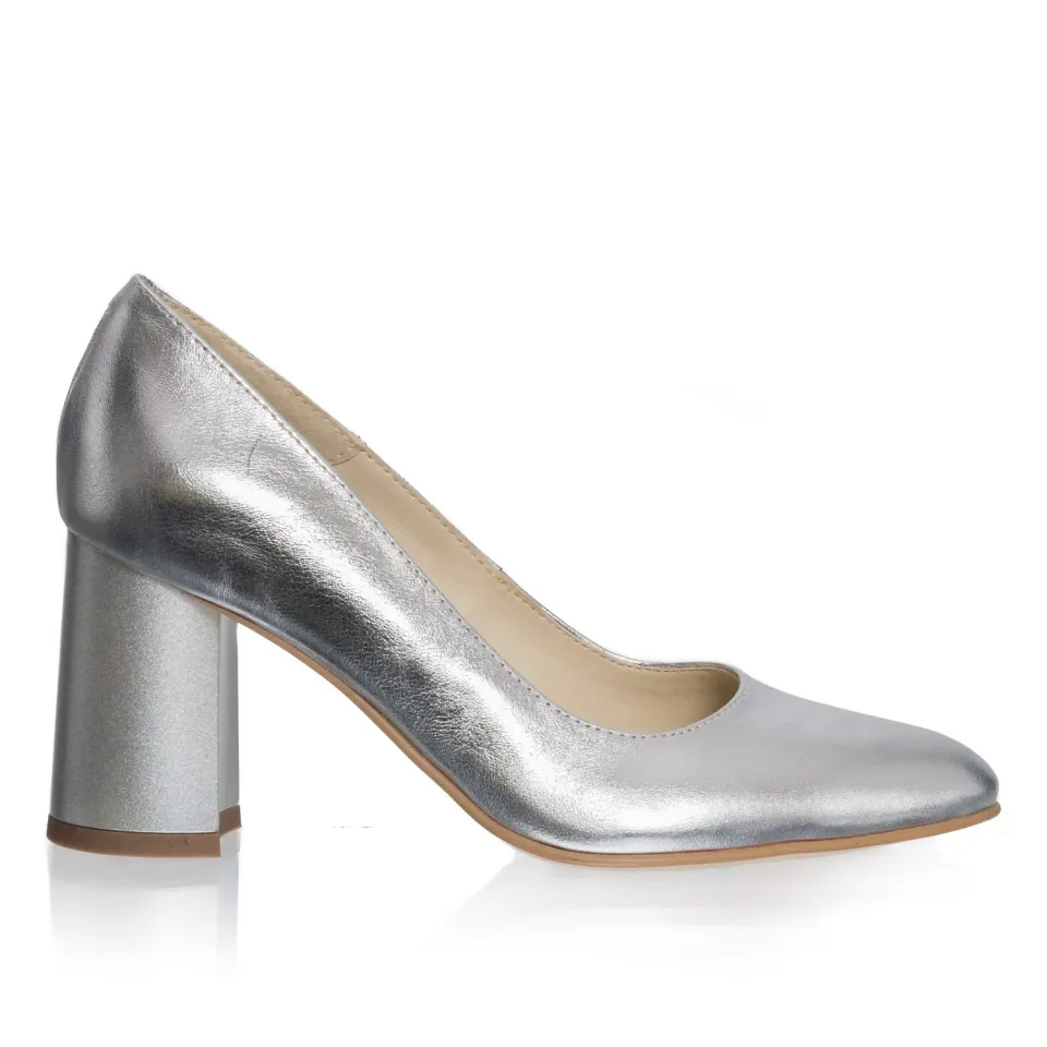 Catinca Shoes R11 pantofi dama piele naturala argintiu