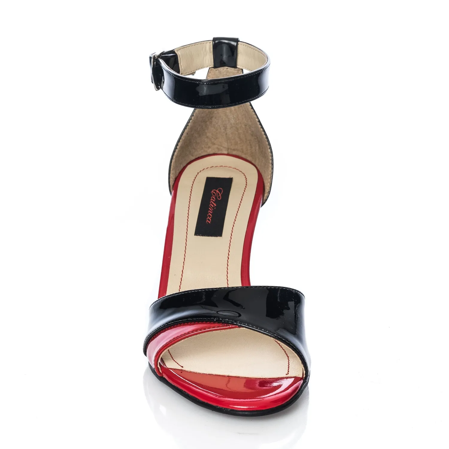 Catinca Shoes S2 NLRL sandale damă negru-roșu piele lac