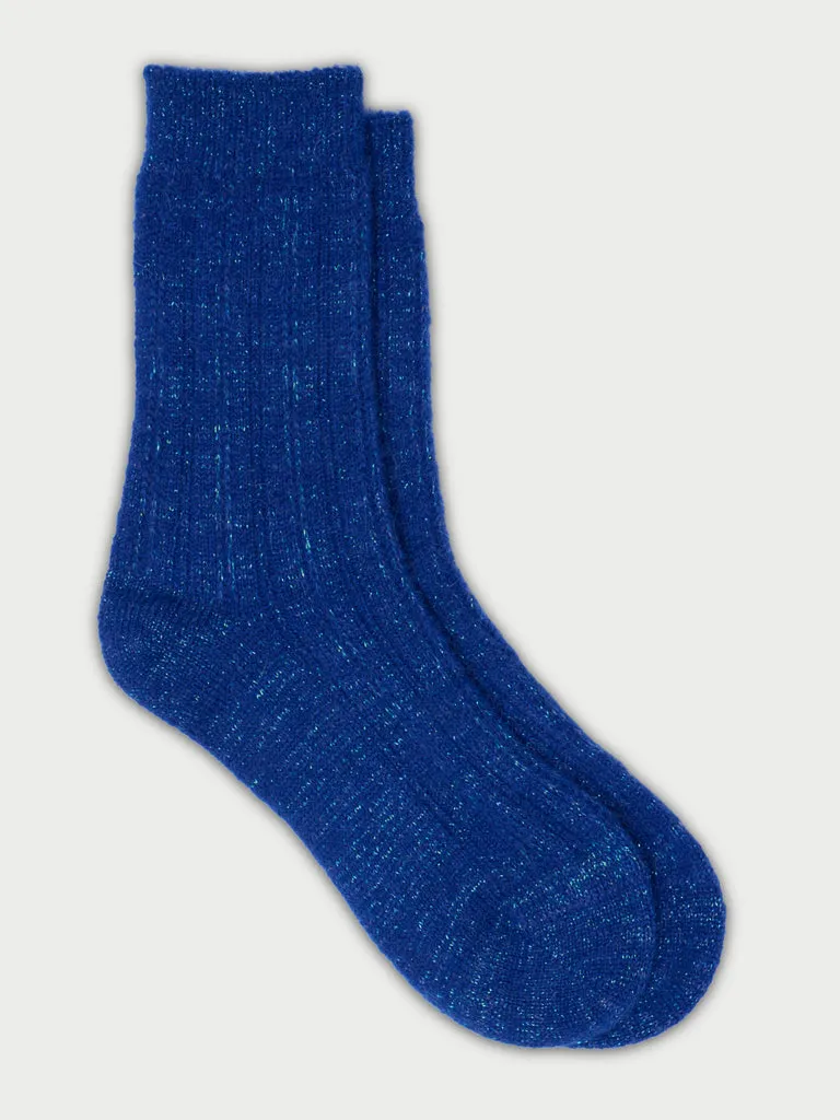 Flagelus Crown and Crotchet Navy sosete albastre cu sclipici