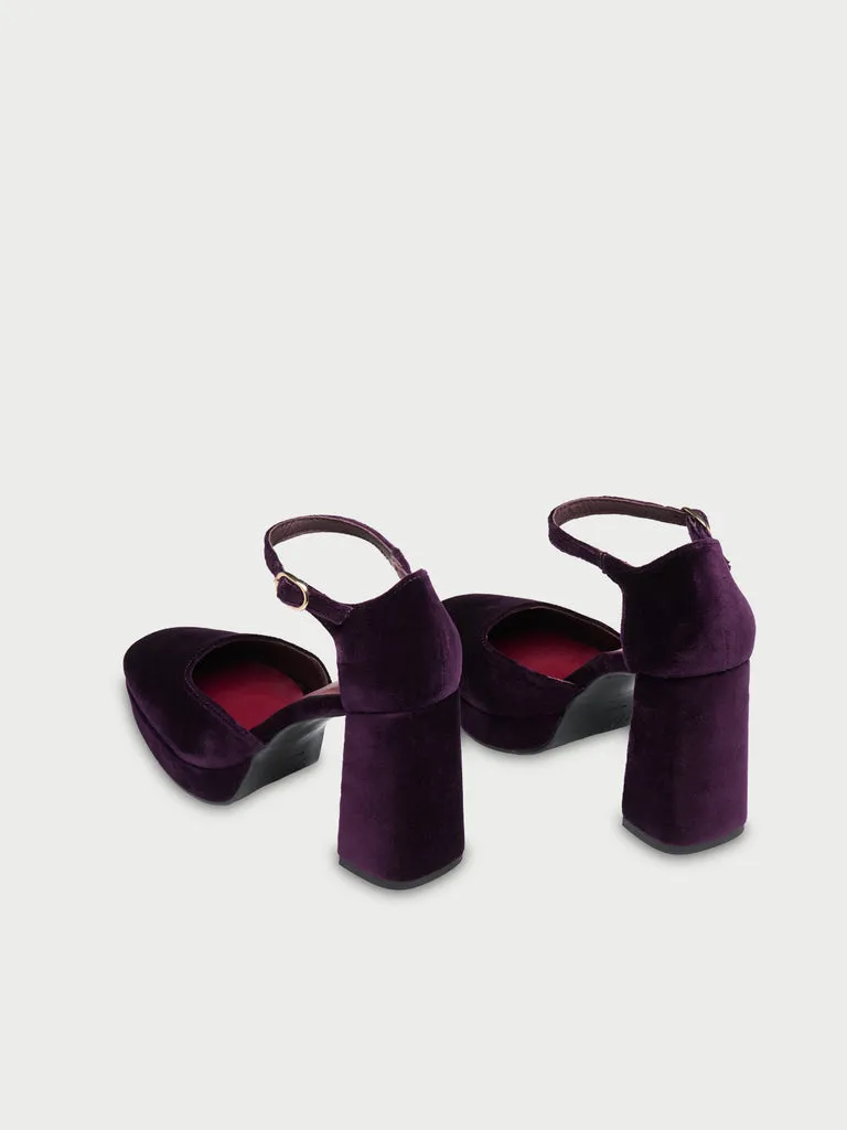 Flagelus Flamenco Aubergine pantofi toc violet