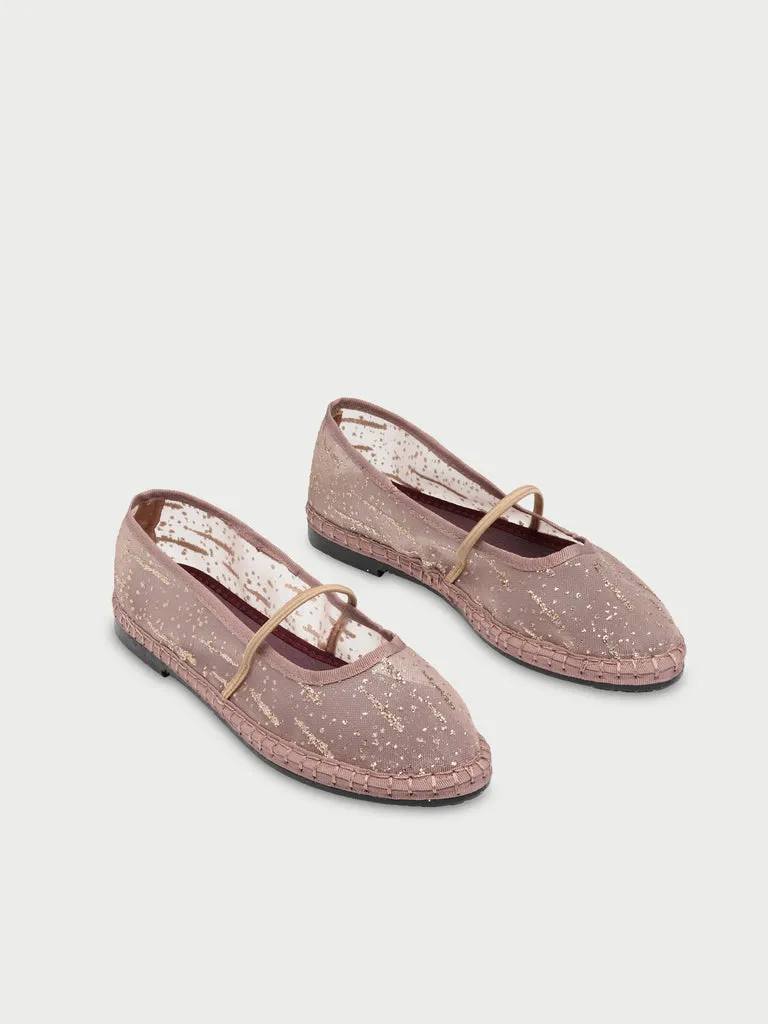 Flagelus Celie Glitter Mesh Gold pantofi Mary Jane aurii