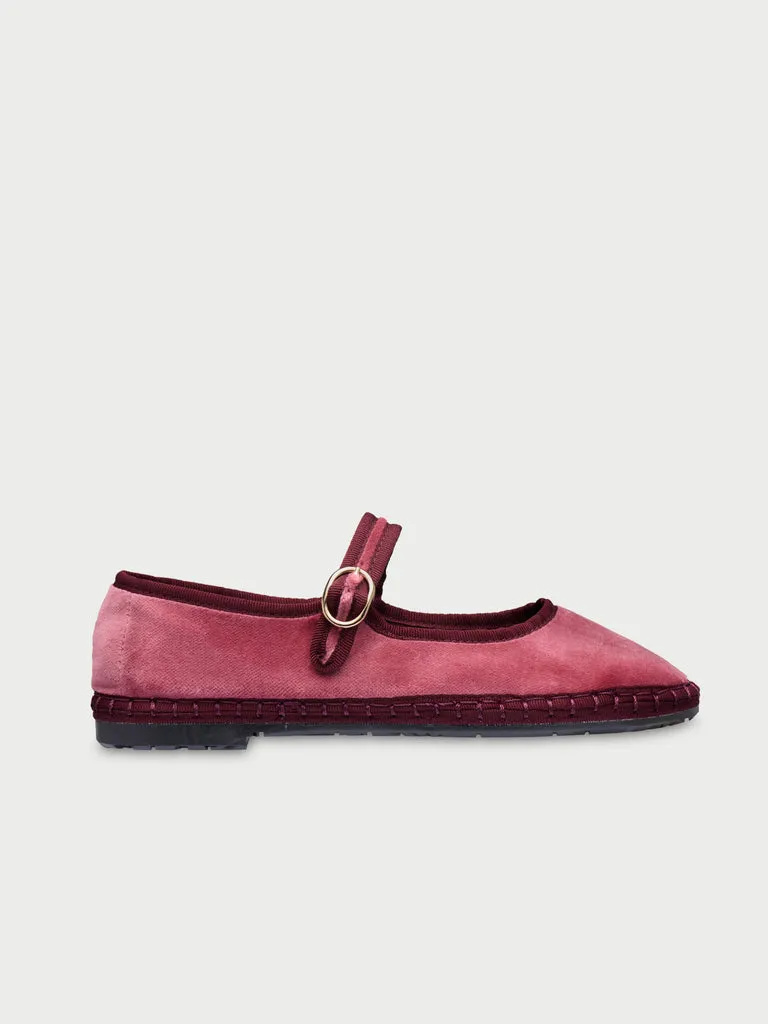 Flagelus O'Brien pantofi rosu deschis catifea