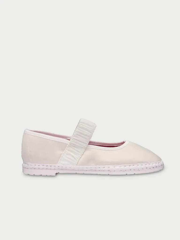 Flagelus Mafalda White pantofi mătase albi