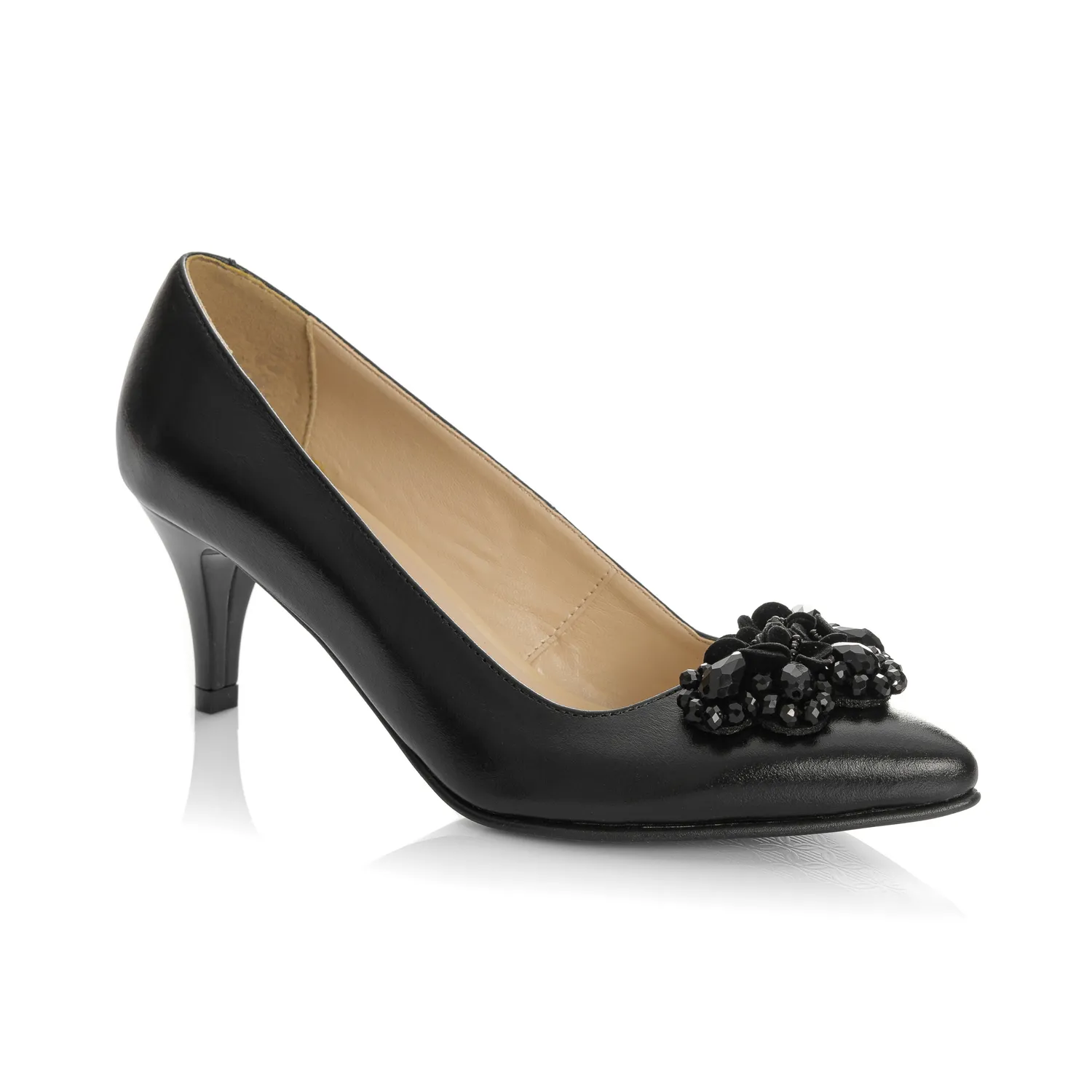 Catinca Shoes A53 N pantofi dama negru box piele naturala