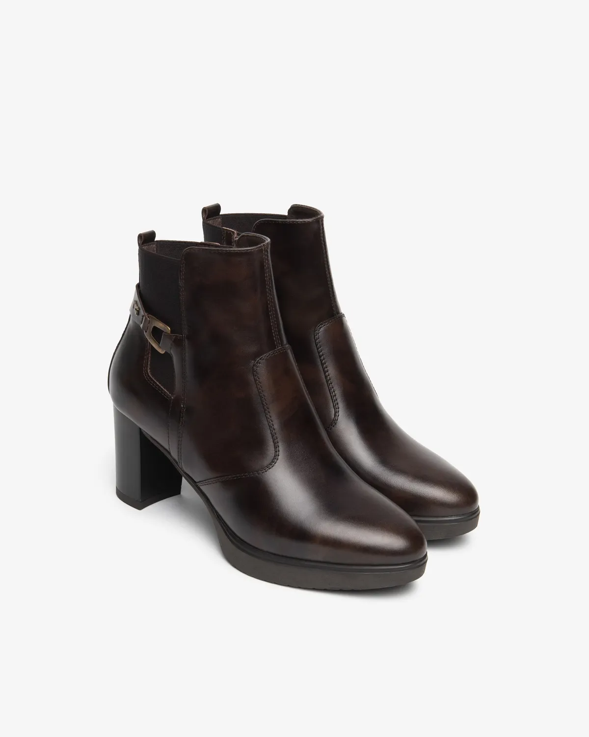 NeroGiardini Botine Damă Piele Toc Gros