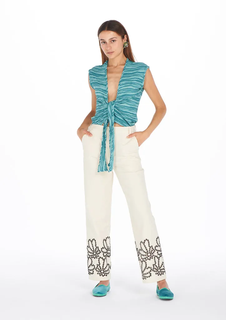 Flagelus Ling Blue Top albastru bumbac