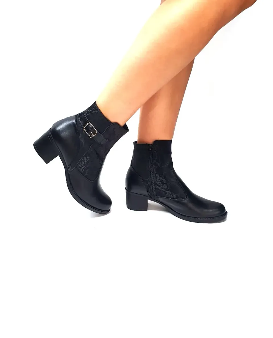 Catinca Shoes GX52 NBSN ghete dama piele negru sarpe