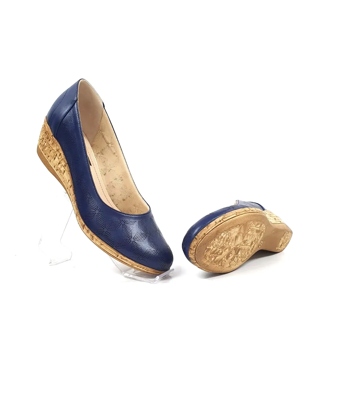 Catinca Shoes T13 BL pantofi dama piele bleumarin perforati