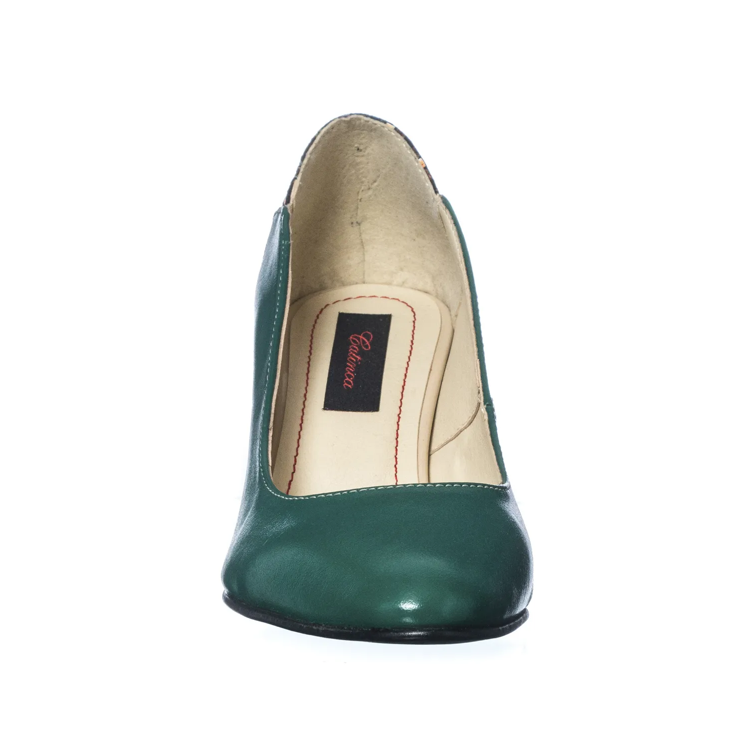 Catinca Shoes R9 VTM pantofi dama piele verde toc mozaic
