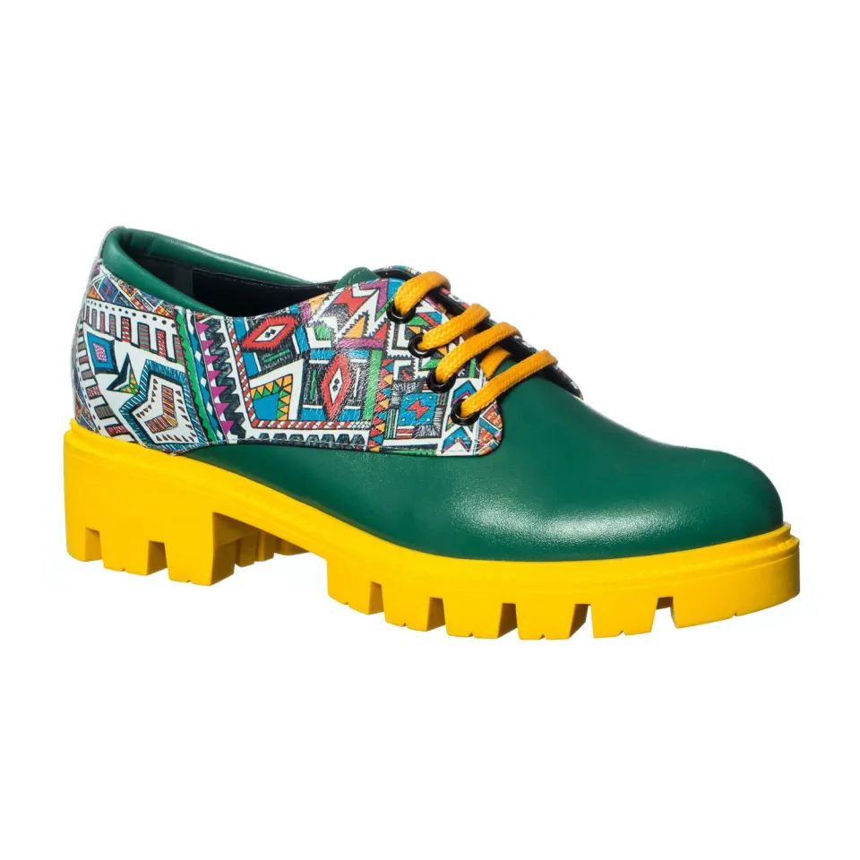 Catinca Shoes X5 VBT pantofi dama piele verde traditional