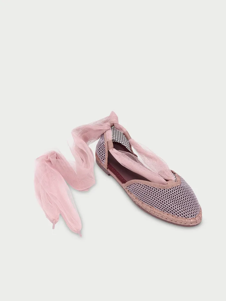 Flagelus Isabella Ribbon Grey sandale roz plasa