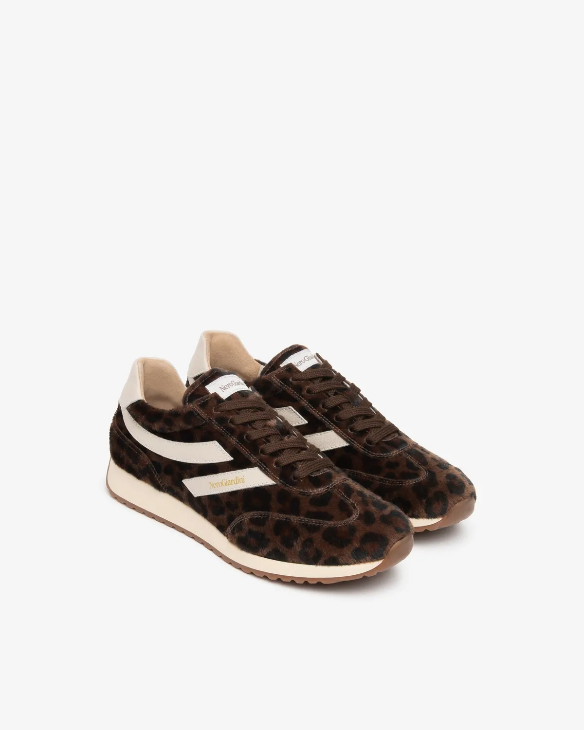 NeroGiardini sneakers dama piele par vitel cu siret