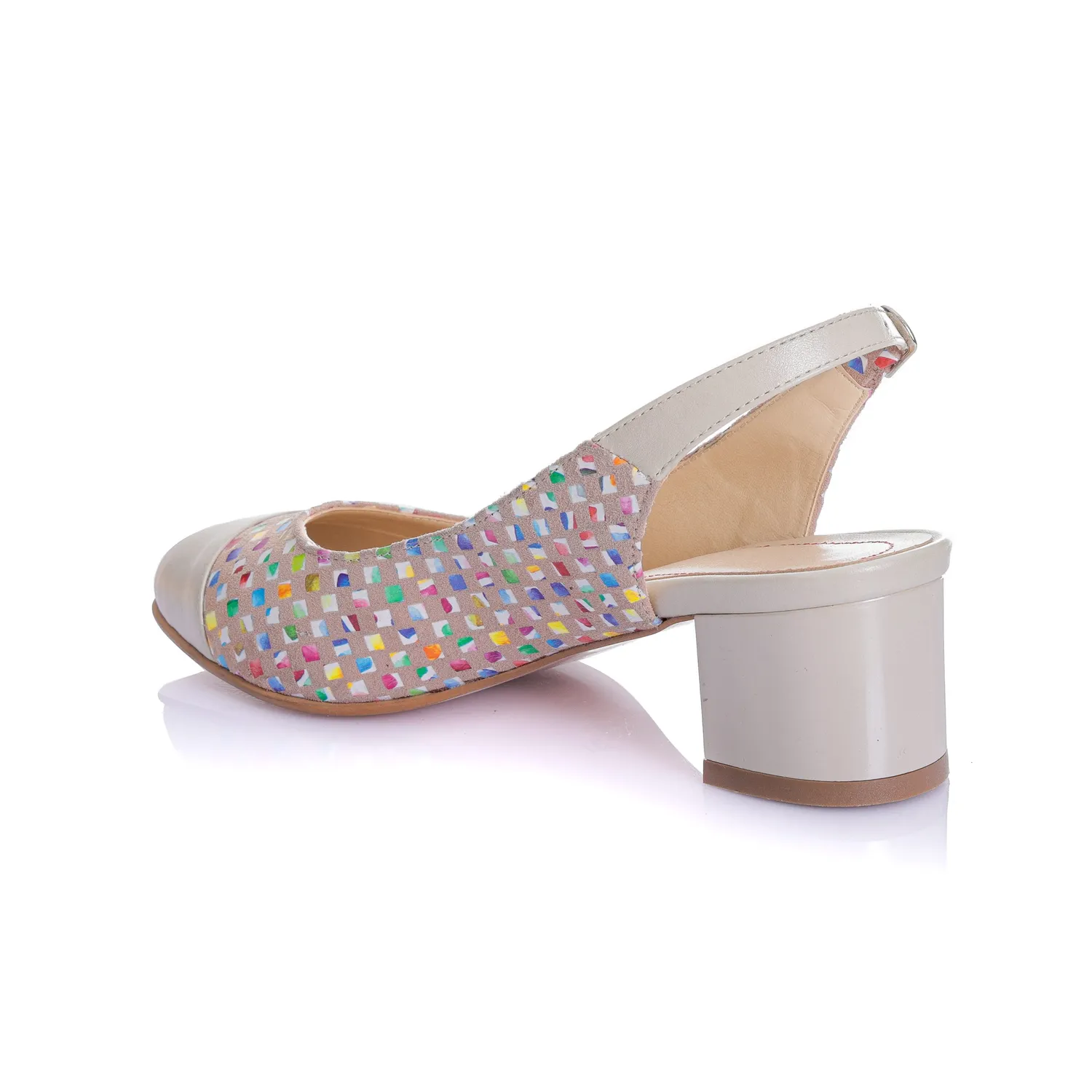 Catinca Shoes T16 BPC sandale dama piele bej patratele