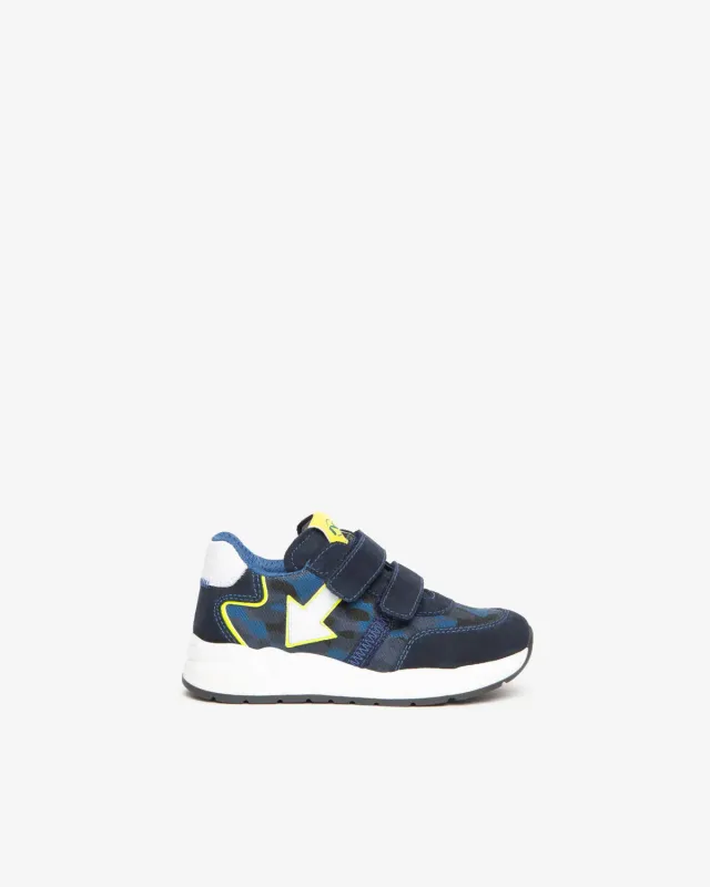 NeroGiardini Sneakers baieti piele intoarsa camuflaj cu velcro