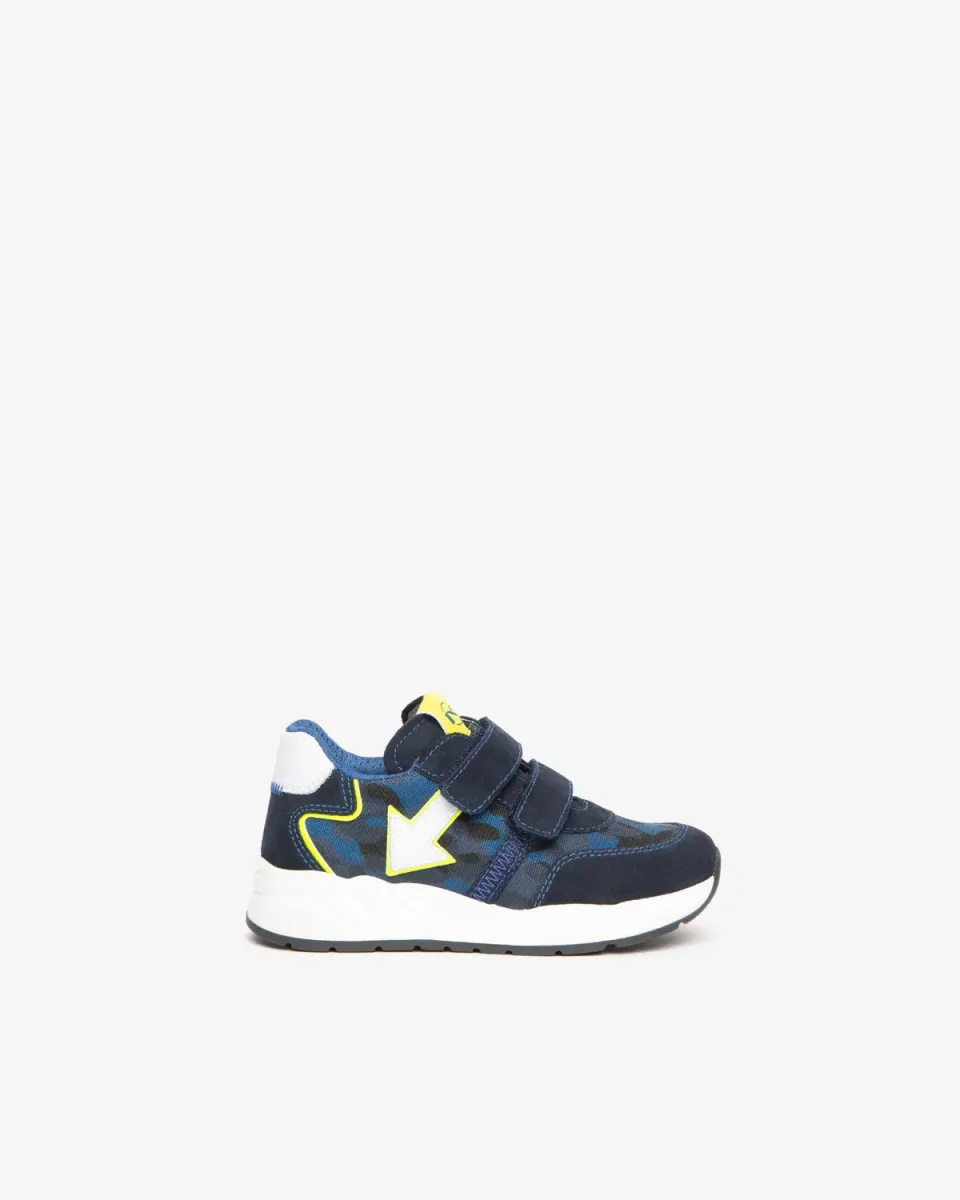 NeroGiardini Sneakers baieti piele intoarsa camuflaj cu velcro