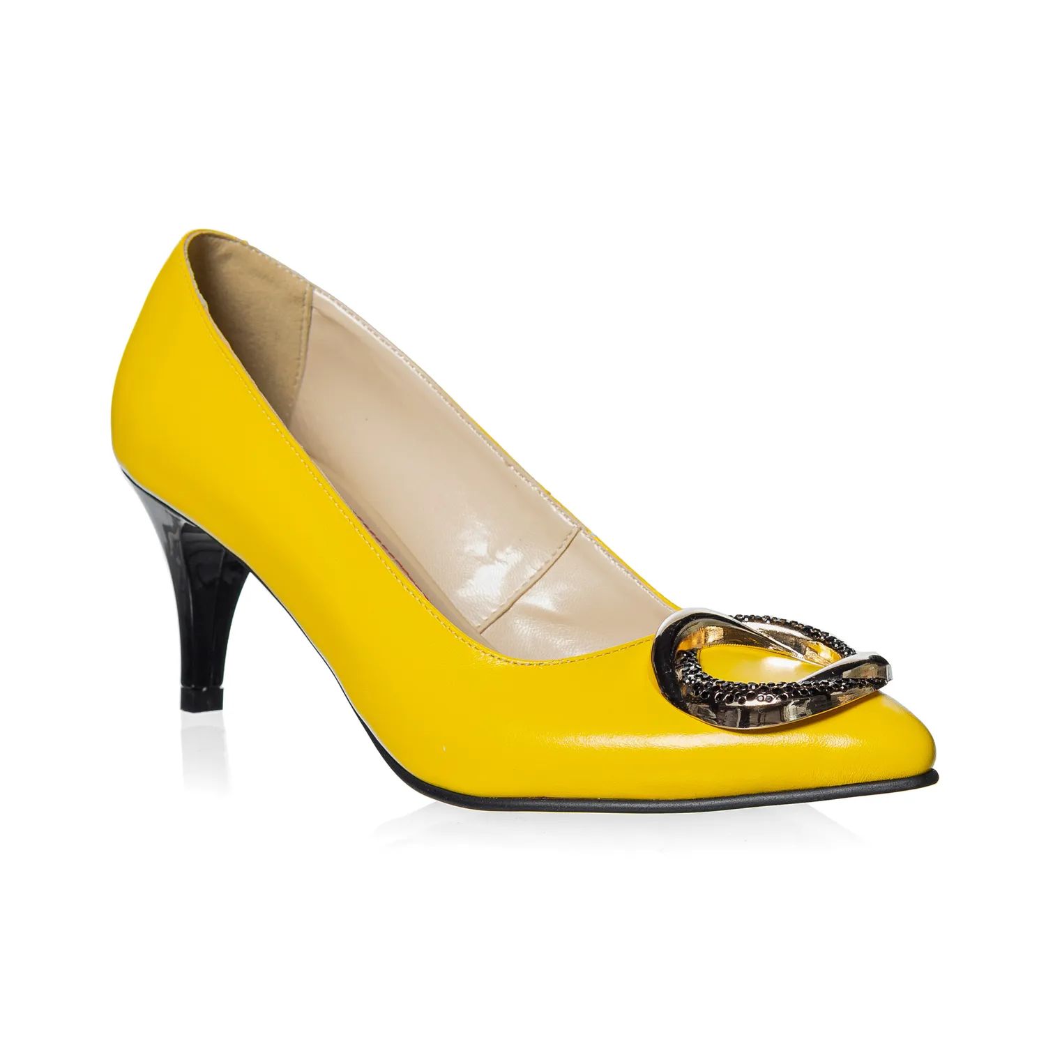 Catinca Shoes A31 GB pantofi dama piele naturala galben box