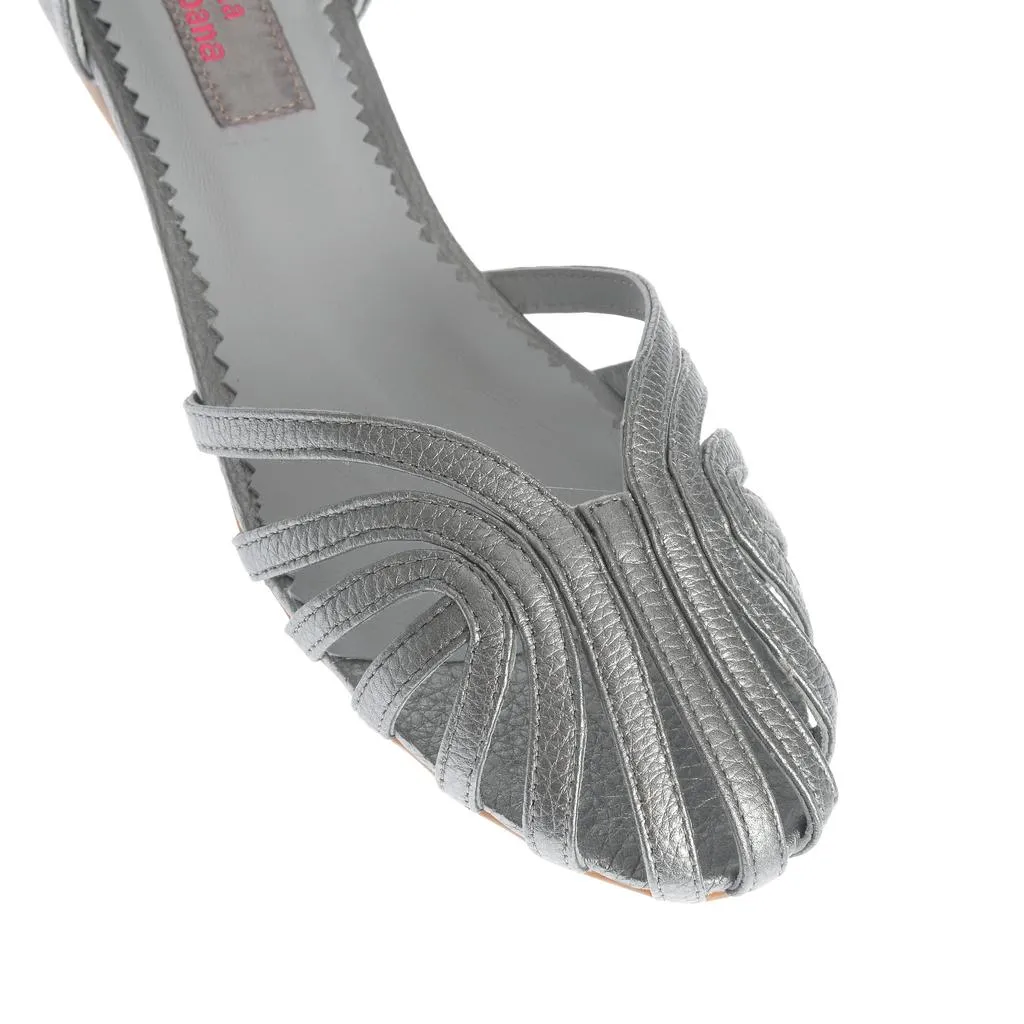 Ana Urbana Shoes Simplicity sandale argintiu talpa plata