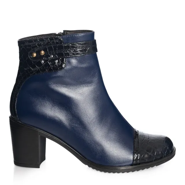 Catinca Shoes 80 BBNC ghete dama piele naturala albastru-negru