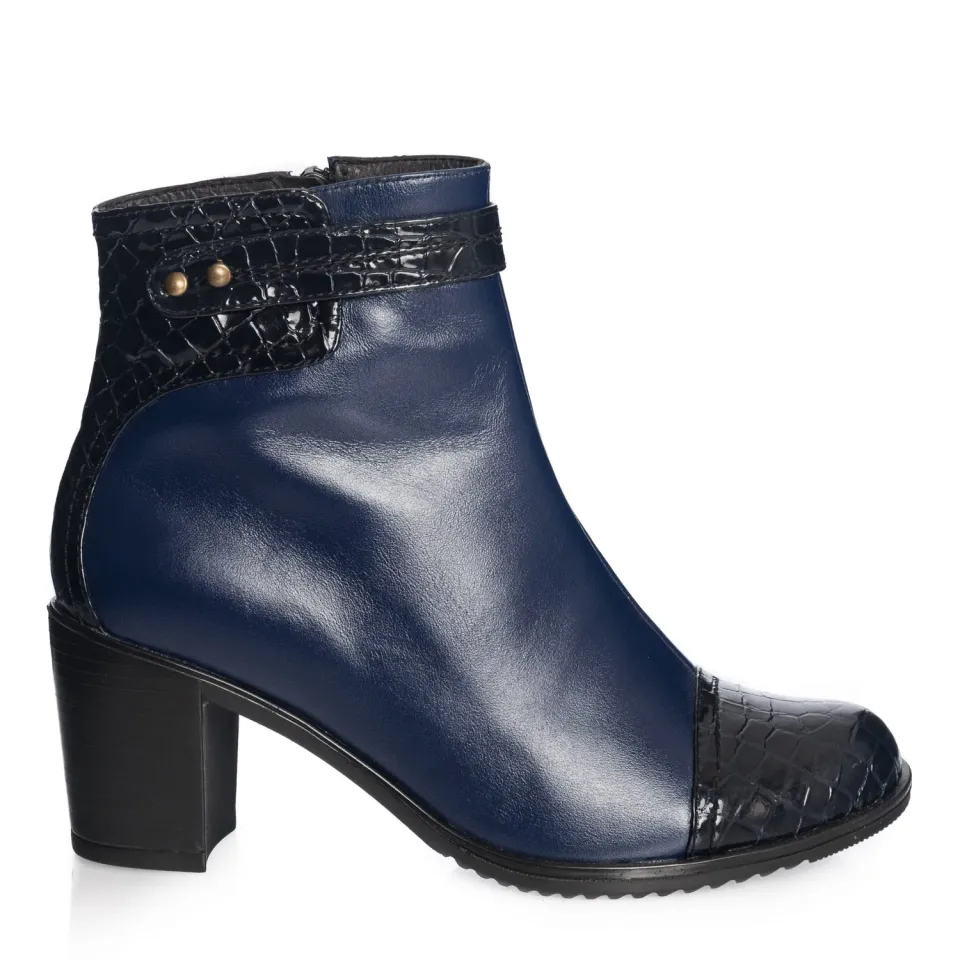Catinca Shoes 80 BBNC ghete dama piele naturala albastru-negru