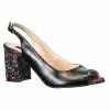 Catinca Shoes E194 NF sandale piele naturala negru flori