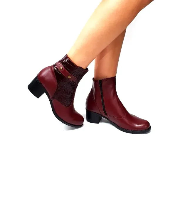Catinca Shoes GX53 BoBC ghete piele bordo croco