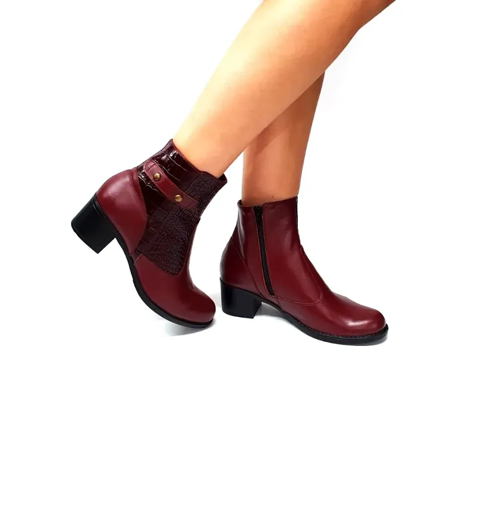 Catinca Shoes GX53 BoBC ghete piele bordo croco